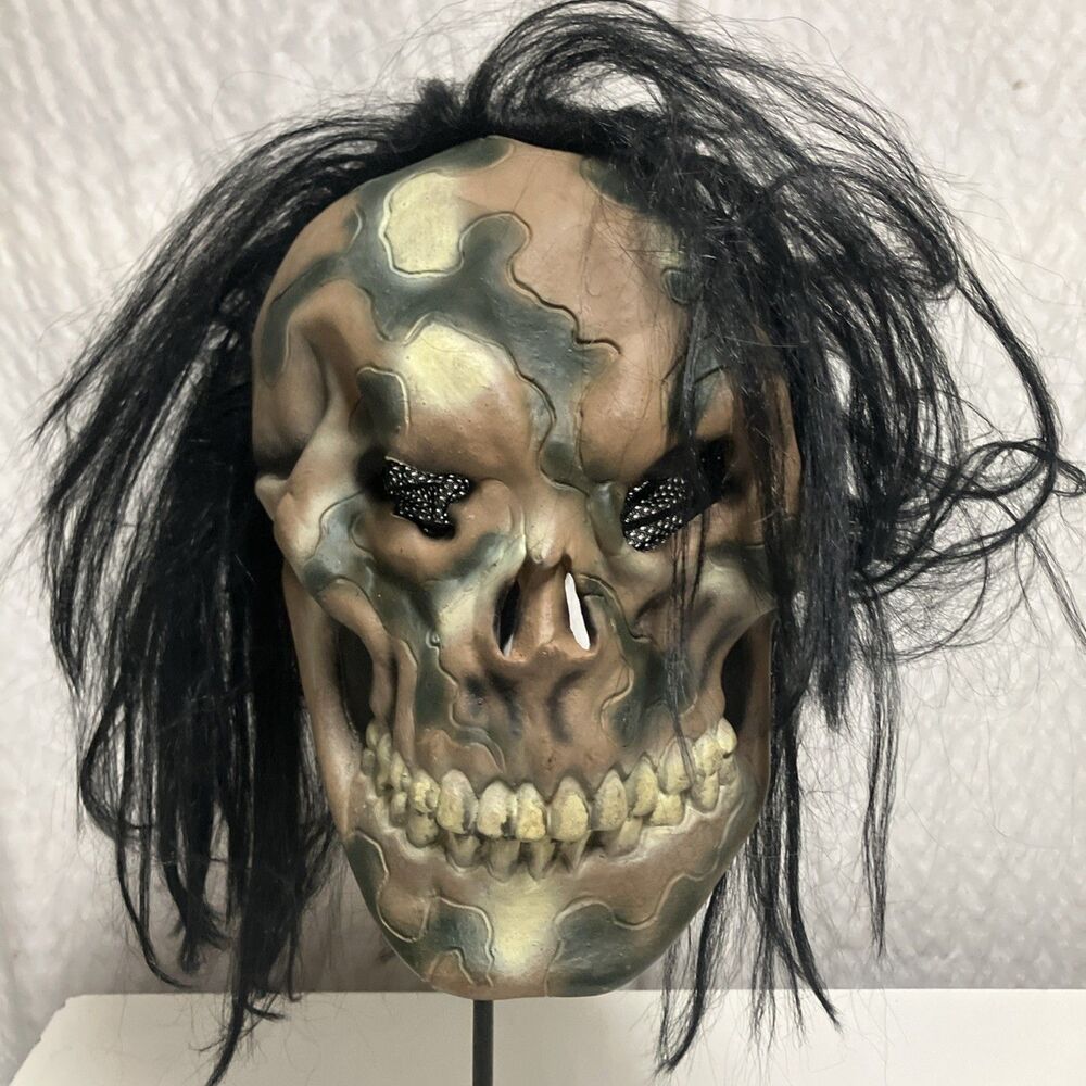 VTG 2001 Don Studios Camo Monster Mask Halloween Adult Costume Piece